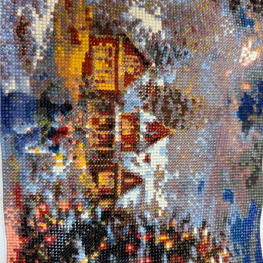 Completed Holiday Diamond Art with Trees